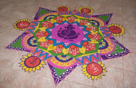 Hinduistisk Holi Rangoli Design