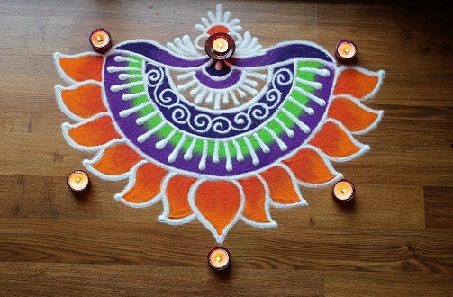 Frihånd Rangoli Design til Yugadi