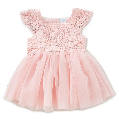 Baby Pink Hæklet Frock