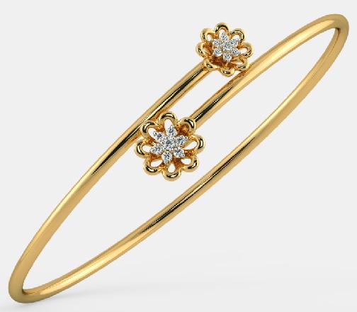 Flower Design Twister Bangle