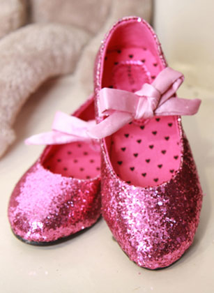 Piros rózsaszín lapos cipő pöttyös