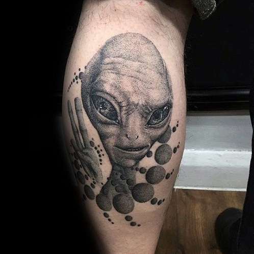 Alien Head Tattoo Design