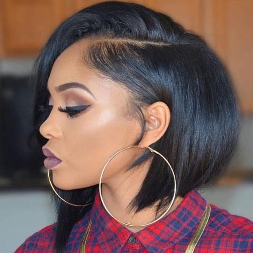 Asymmetrisk Black Bob Haircut