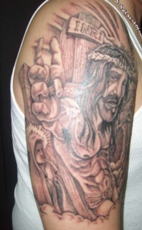 Christian Beckoning Jesus Tattoo