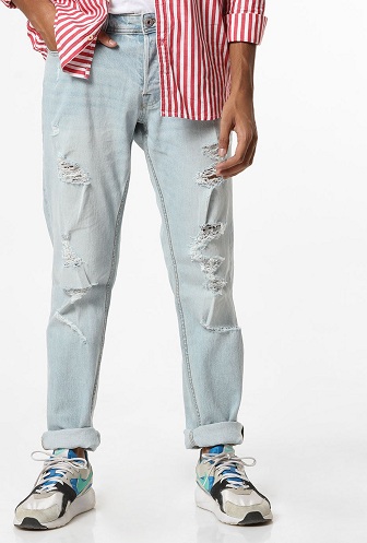 Jack and Jones lavrise distressed jeans