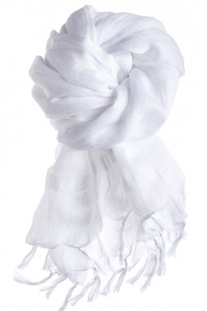 Hvidt bomuldstørklæde til sommer