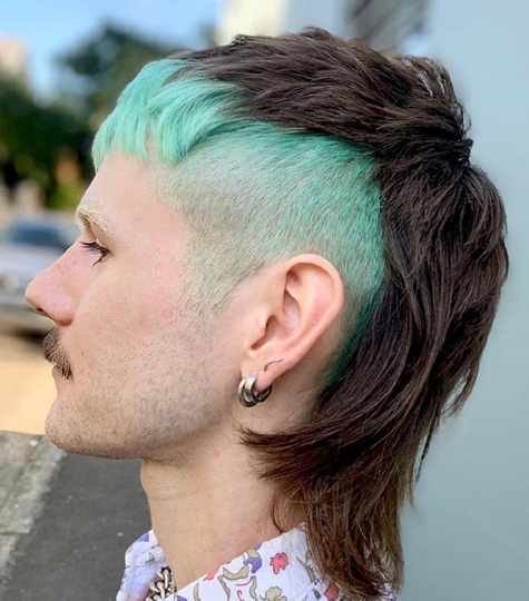 Aszimmetrikus Mullet Punk hajvágás