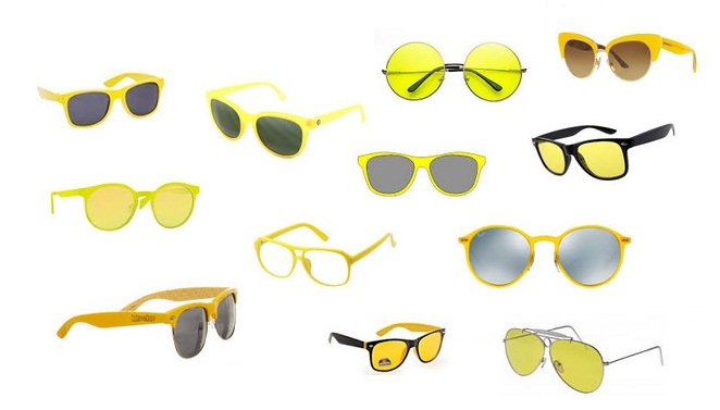 Klasszikus stílusú sárga napszemüveg férfiaknak és nőknek