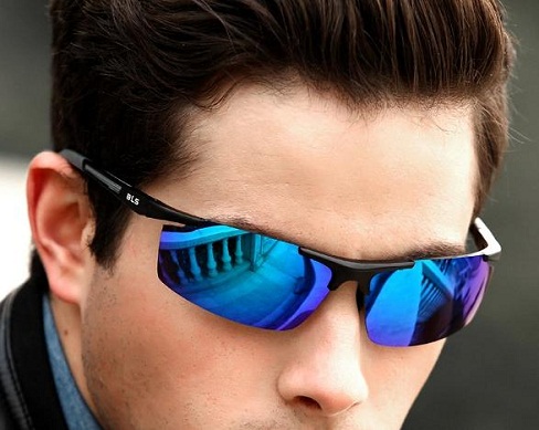 Mænds sporty blå solbriller