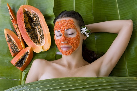 Papaya gyümölcs arcpakolás elhalt bőrsejtekhez
