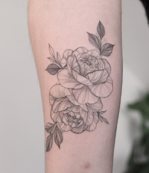Egyszerű Gardenia virág tetoválás tervezés