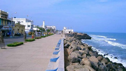Den majestætiske Mahe -strand i Pondicherry
