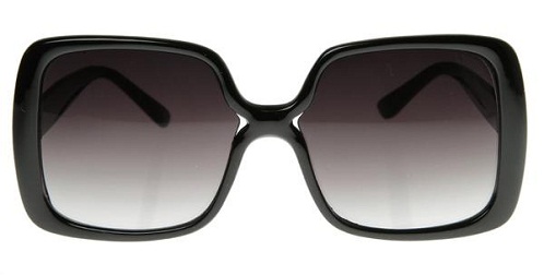 Retro sort linser firkantet solbrille