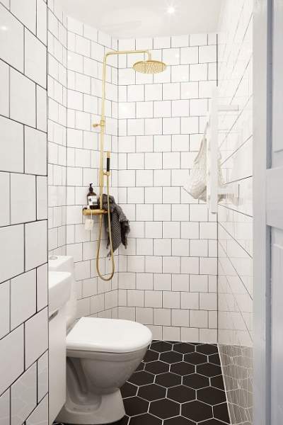 Guld badeværelse brusebad designs