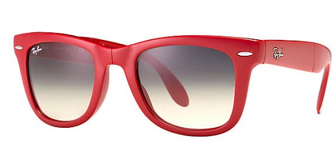 Klassiske røde Wayfarer foldbare solbriller til kvinder