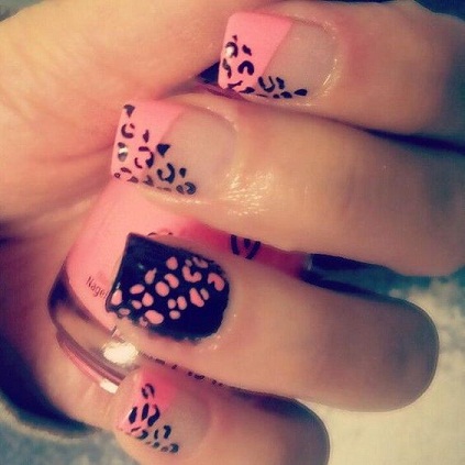 Leopard Dual Color Nails Art Designs