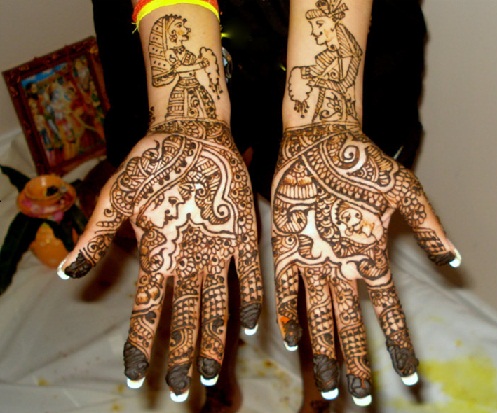 Radzsasztáni stílus Dulha-Dulhan Mehndi Design