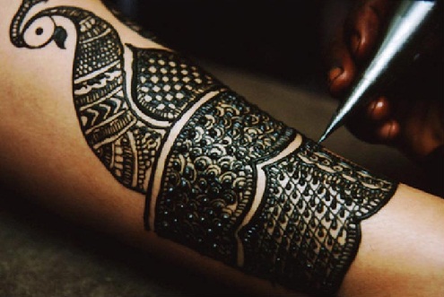 A páva stílusú Mehendi Design