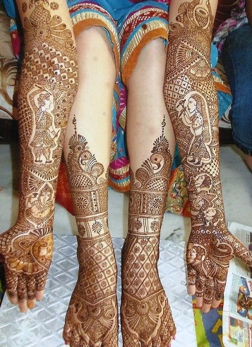 Modern Dandia Mehndi Design