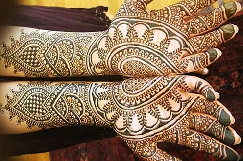 Szimmetrikus Mangólevél Mehndi Design