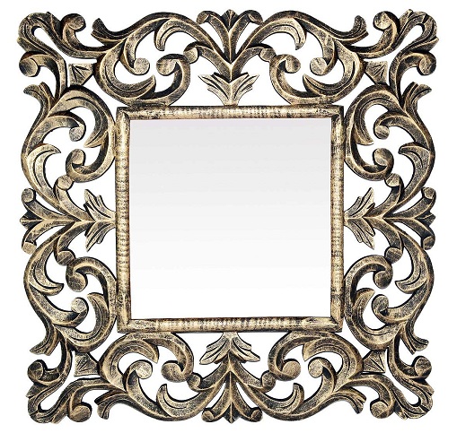 Design af firkantet spejl i træ