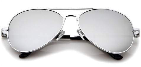 Double Beam Silver Frame Mirrored Sunglass