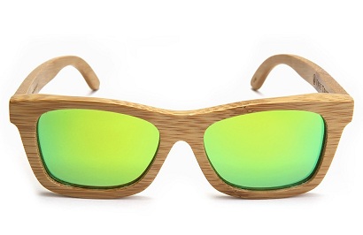 Træramme grønne spejlede solbriller til drenge