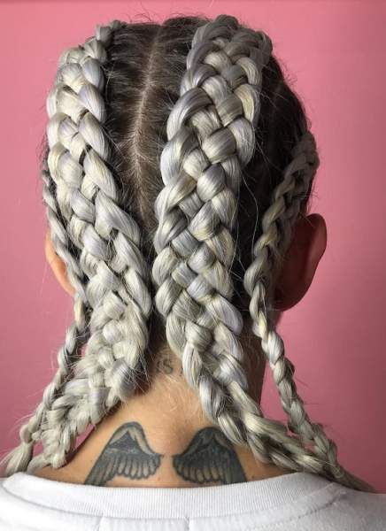 5 Strand Fletning Med Platinhår