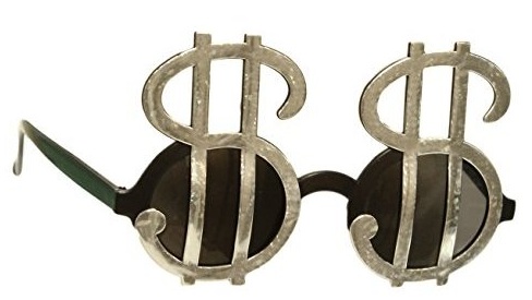 Funky Silver Money Sign Solbriller