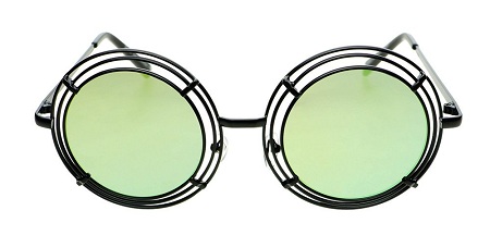 Funky Metal Circle Frame with Mirror Lens for Women