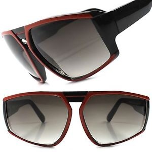 Sort og rød ramme funky solbriller til mænd