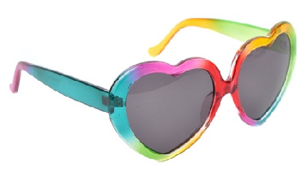Farverige hjerteformede funky solbriller