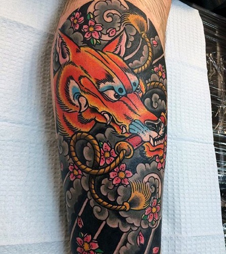 Japansk Fox Tattoo Design