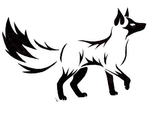 Törzsi Fox Tattoo Design