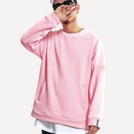 Pink pullover Herre sweatshirt