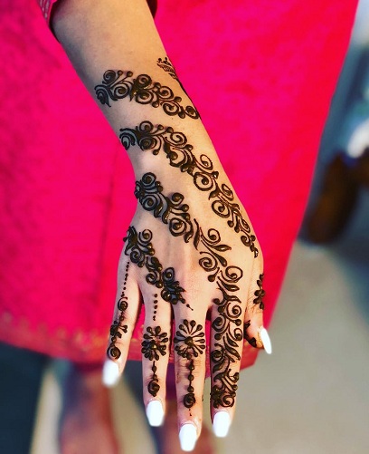 Casual Freehand Teej Mehndi Design