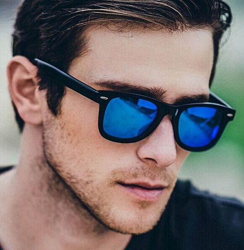 Mænds Choice blå solbriller Wayfarer