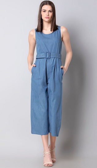 Denim Culotte Jumpsuit