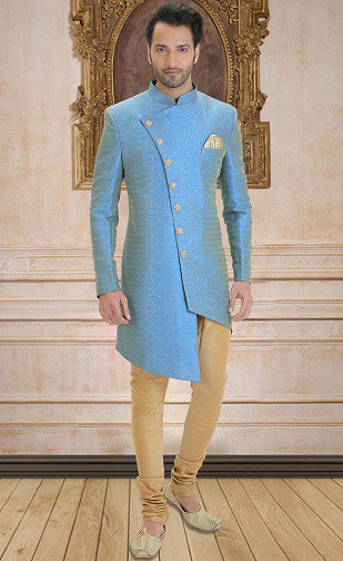 Kék indo nyugati Sherwani