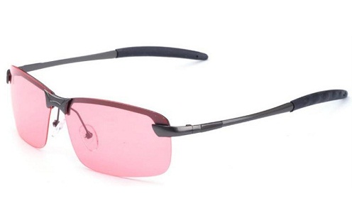 Pink solbriller med halv ramme