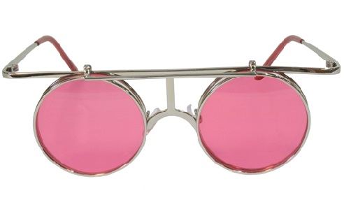 Felhajtható rózsaszín napszemüveg