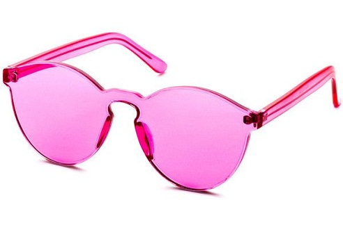 Egy darabból álló rózsaszín napszemüveg
