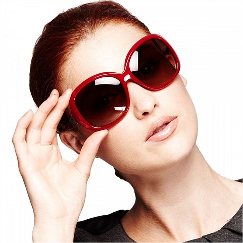 Oversized røde solbriller