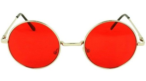 Runde formede røde solbriller