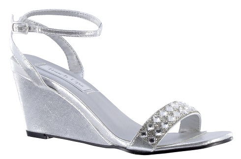 Ezüst ékű női cipő