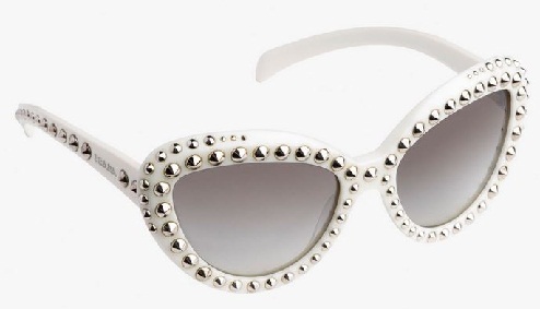 Cat Eye hvide solbriller