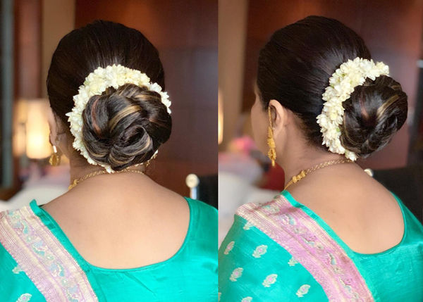 kontyos frizurák saree -hez lépésről lépésre