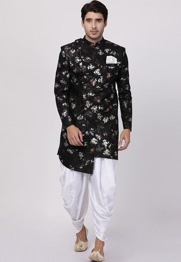 Sort Sherwani Med Dhoti