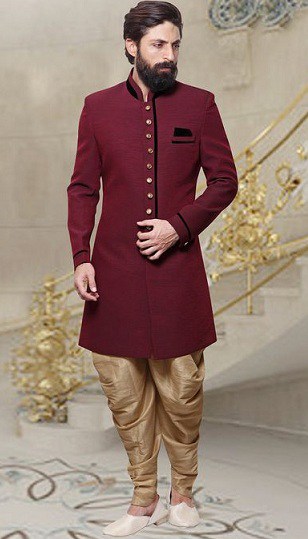 Almindelig Khadi Dhoti Sherwani