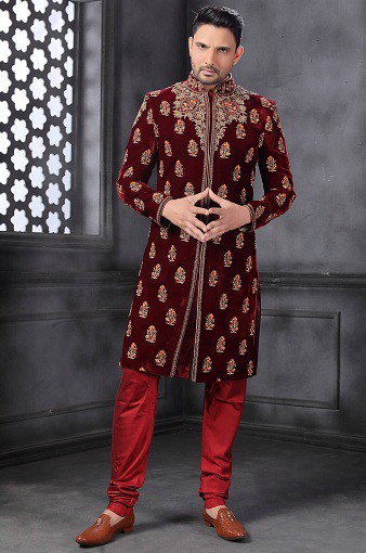 Jodhpuri fløjl Sherwani